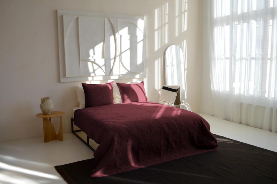 Zydante Home® - Bedsprei Incl. 2 Hoezen - 220x240 cm + 2 * 60x70 cm kussenslopen - Bordeaux Rood