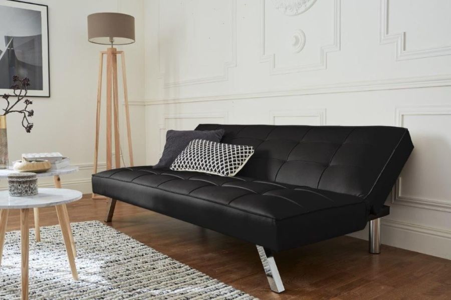 Sofabed Virginia - Zwart - 180x106x36 cm